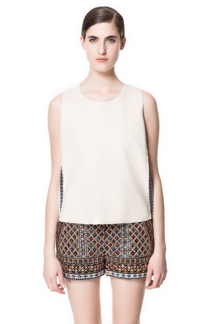 zara white leather tank