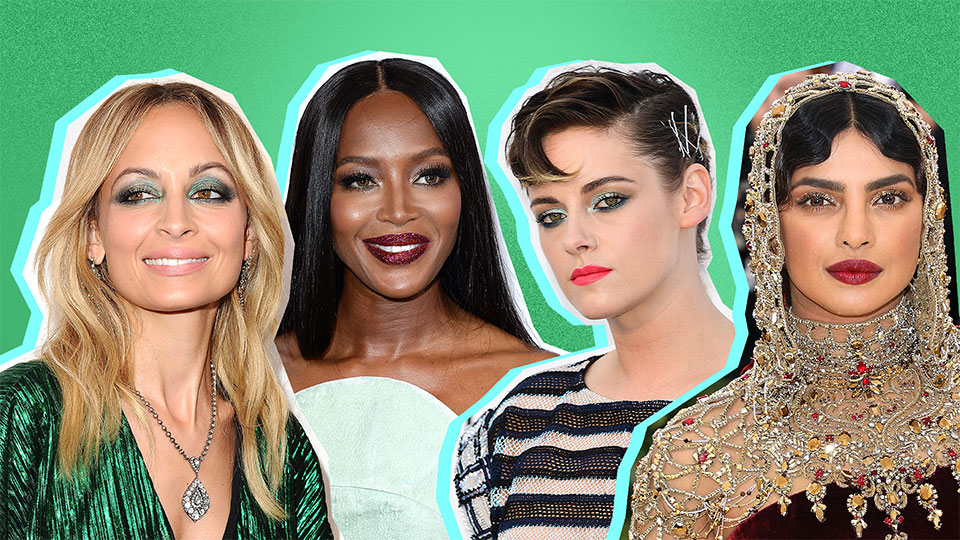 Celebrity Glitter Makeup Looks