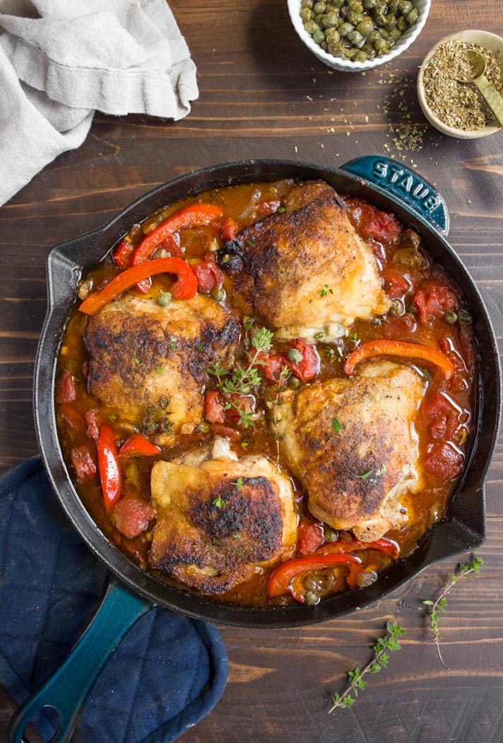 STYLECASTER | 17 Fancy Date Night Dinners That Are Actually Super Easy | Chicken Cacciatore