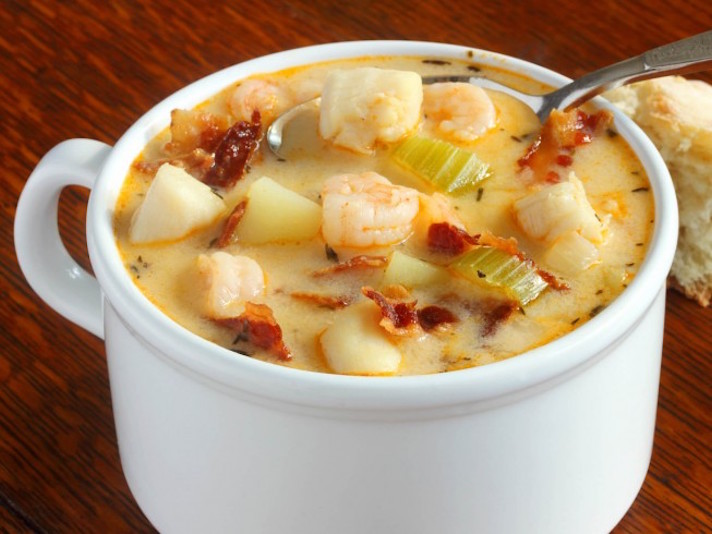 STYLECASTER | 17 Slow-Cooker Seafood Recipes for When You're Sick of Chili | Seafood Chowder