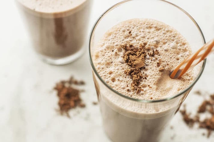 STYLECASTER | 17 High-Protein Chocolate Smoothies That Taste More Like Milkshakes | Chocolate Coconut Protein Shake