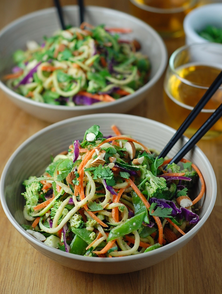 STYLECASTER | 17 No-Cook Dinners For Busy Weeknights | Raw Pad Thai With Spicy Almond Sauce
