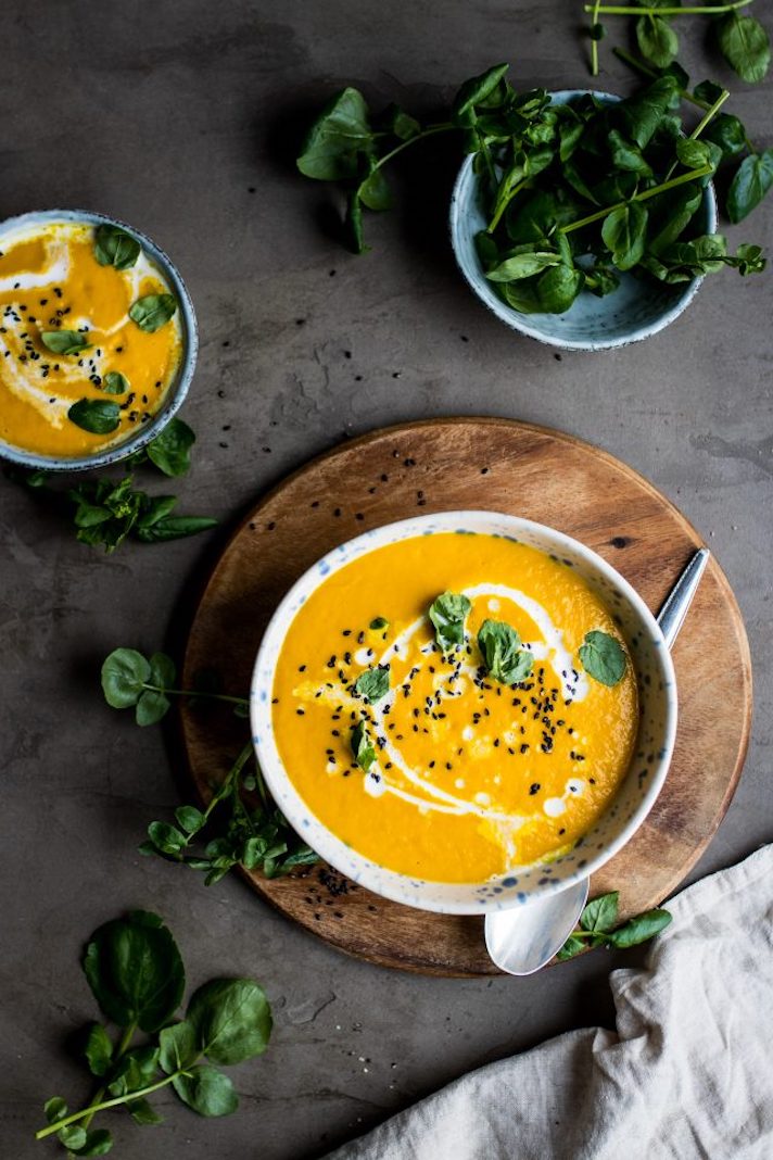 STYLECASTER | 17 Winter Vegetable Recipes That Will Make You Feel Great | Warming Carrot, Ginger, and Turmeric Soup