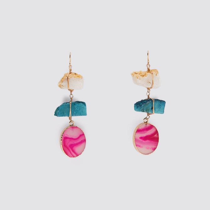 zara spring accessory stone earrings