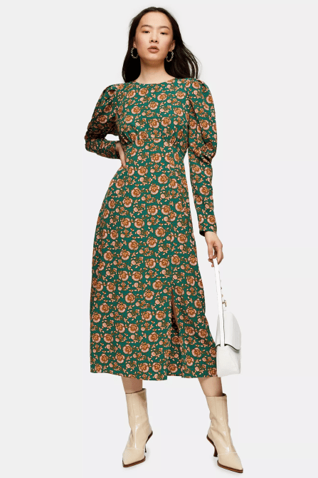 STYLECASTER | Topshop Sale April 2020 | green floral dress