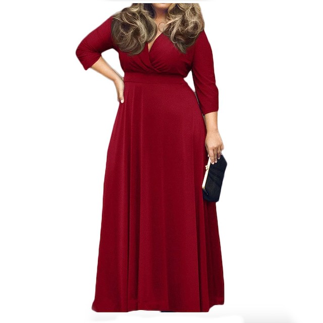 POSESHE Women's Solid Evening Dress