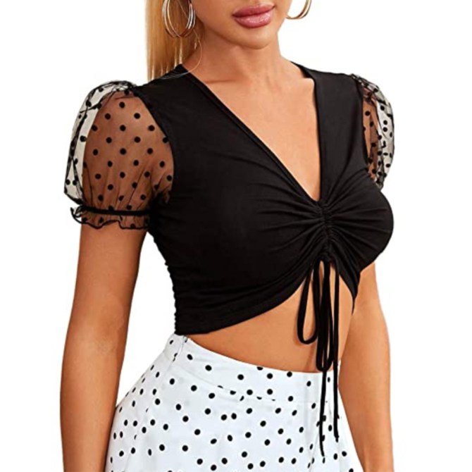 STYLECASTER | Ariana Grande Black Lingerie Top