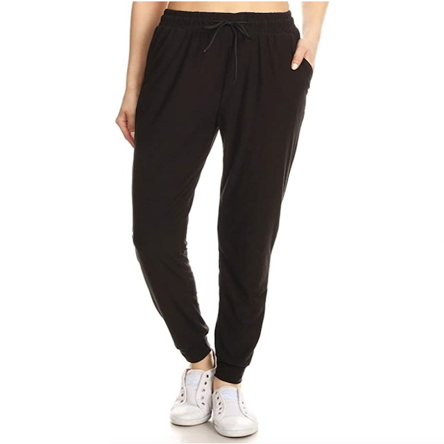 Leggings Depot Women's Printed Solid Activewear Jogger