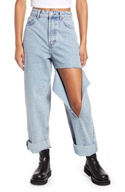Ripped High Waist Oversize Mom Jeans