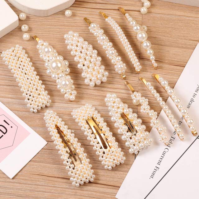 12 Pcs Pearl Hair Clips