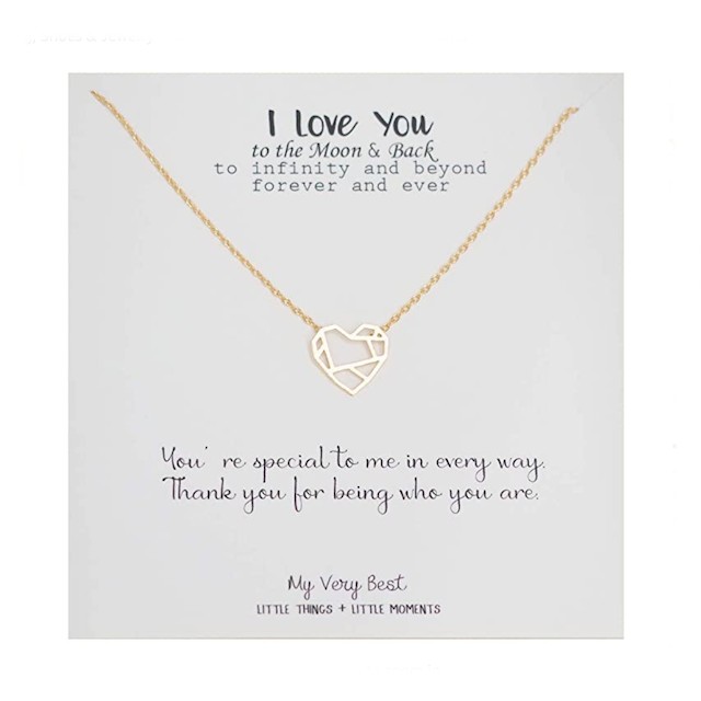 My Very Best Origami Heart Necklace