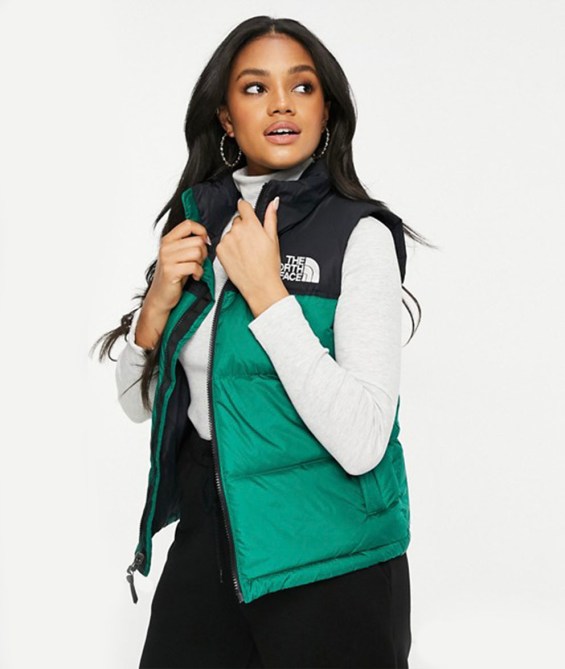 STYLECASTER | Hailey Bieber North Face Vest