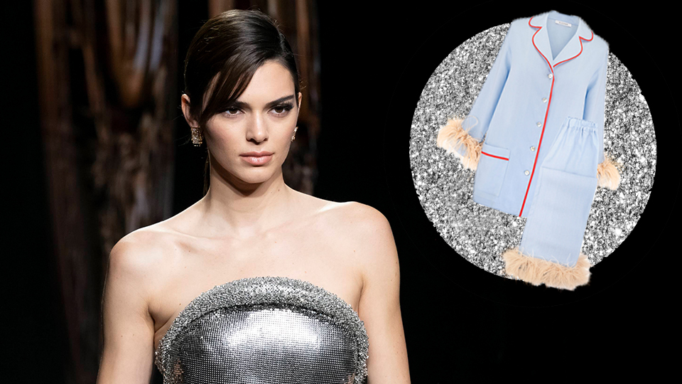 STYLECASTER | Kendall Jenner Sleeper Feather Pajamas