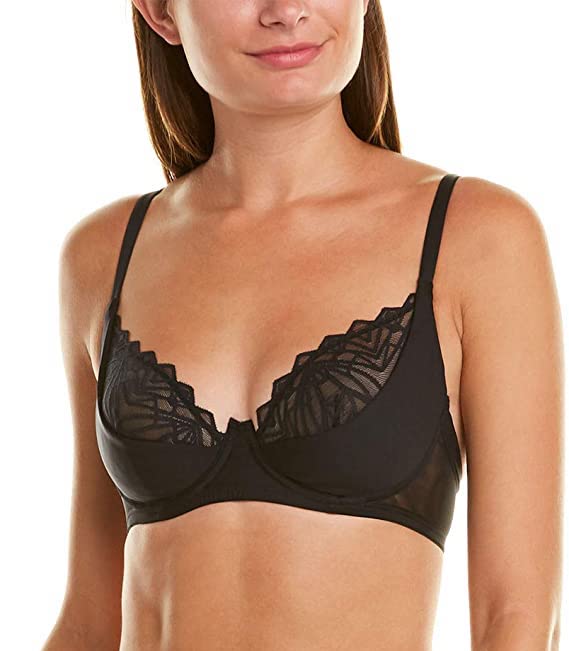 STYLECASTER | Bella Hadid black lace bra