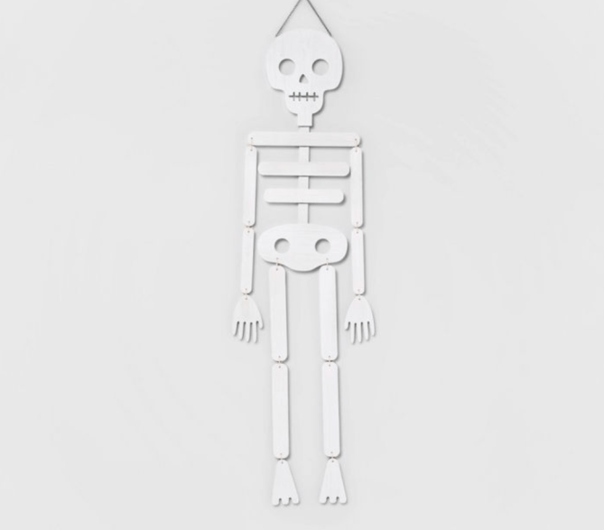 Skeleton Wood Porch Halloween Sign