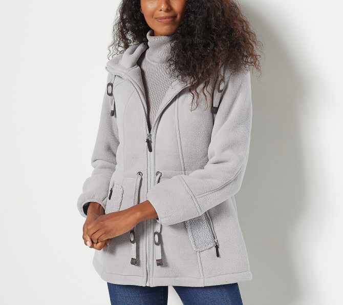 Koolaburra by Ugg Fleece & Sherpa Jacket with Cinch Waist
