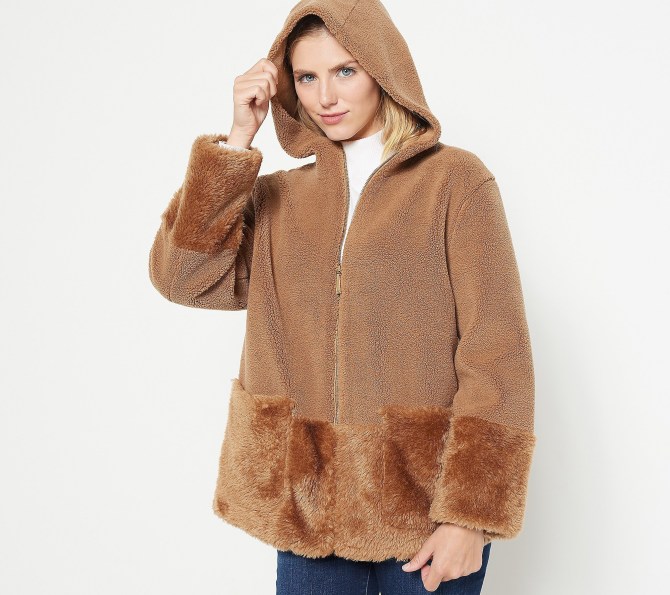 Koolaburra by Ugg Hooded Coat with Faux Fur Trim