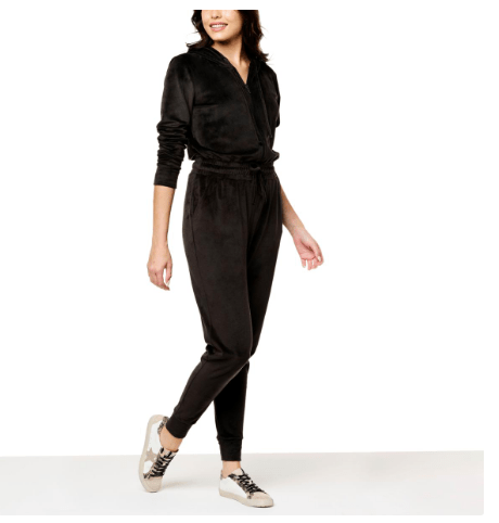 G by Giuliana LounGy Velour Hooded Jogger Jumpsuit