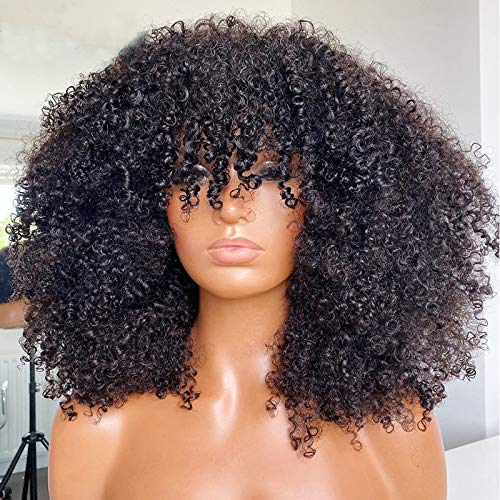 Afro Kinky Curly Wig With Bangs