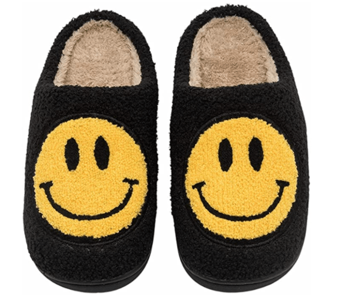 Retro Smiley Face Slippers