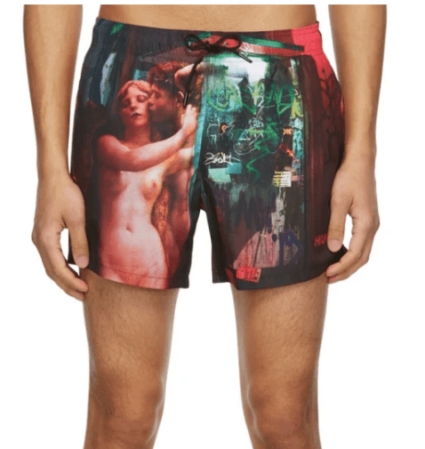 HUGO Black Poplin Swimsuit