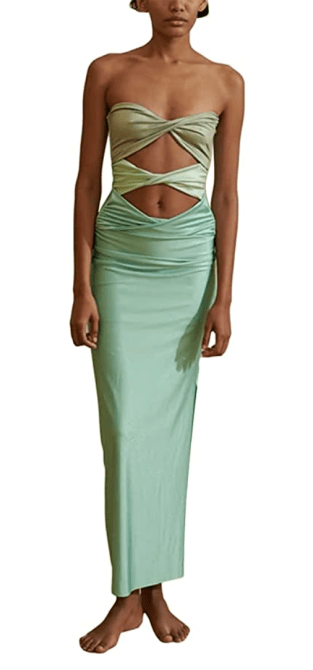 Seyumixi Maxi Dress in Candy Green Amazon