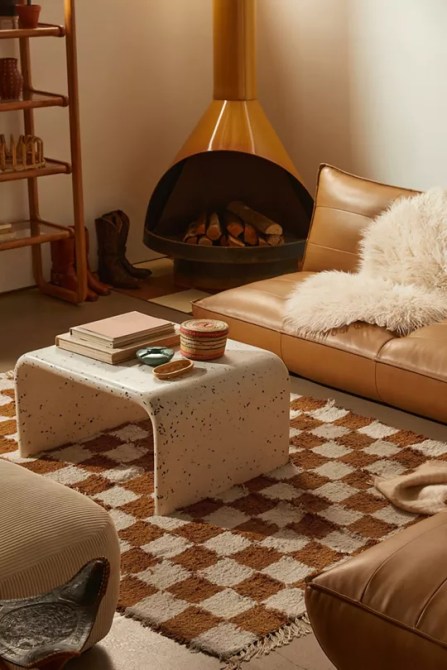 Checkerboard Shaggy Rug
