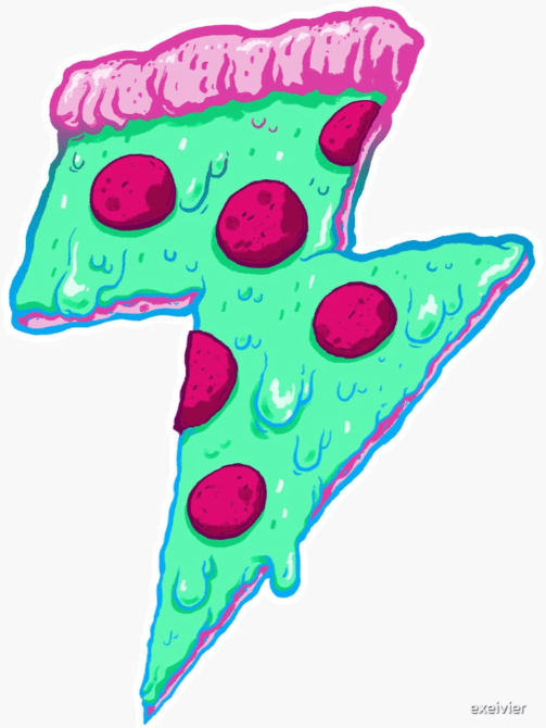 Thunder Neon Pizza Sticker