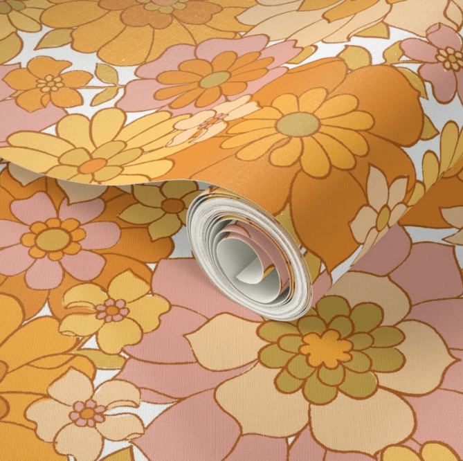 Avery Retro Floral Wallpaper