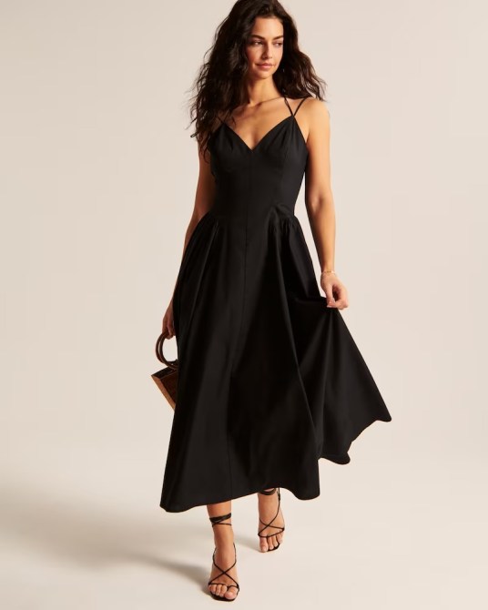Strappy Plunge Corset Maxi Dress Abercrombie & Fitch