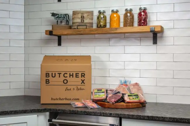 ButcherBox on a kitchen counter.