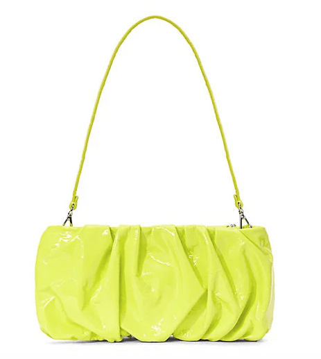 Bean Ruched Leather Shoulder Bag