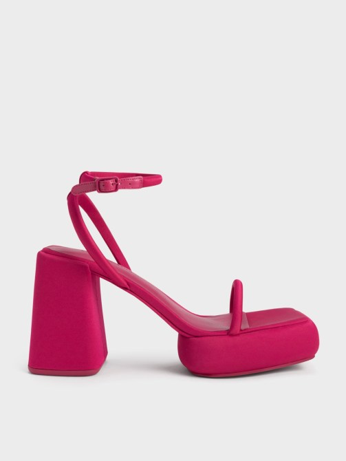 Lucile Satin Platform Sandals Charles & Keith