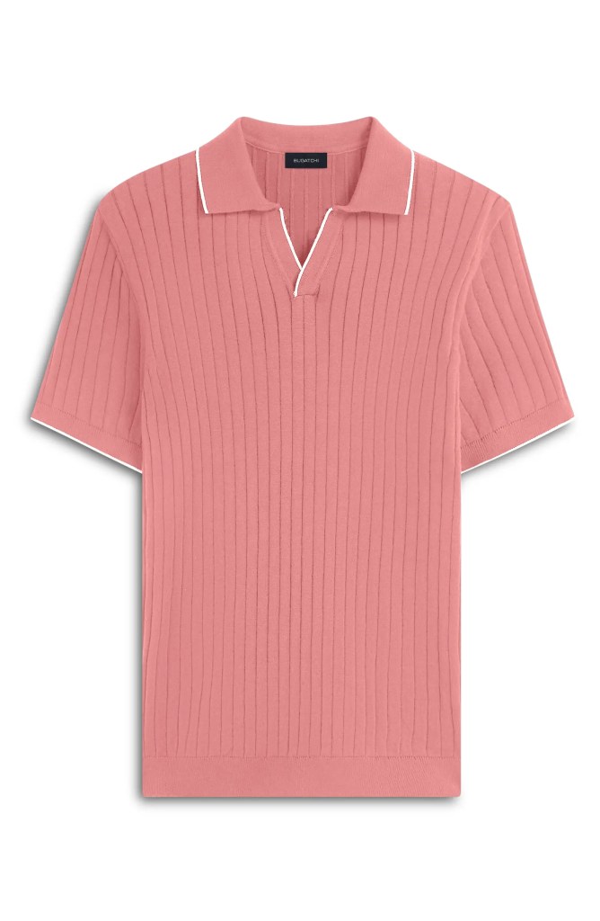 Bugatchi Rib Short Sleeve Sweater