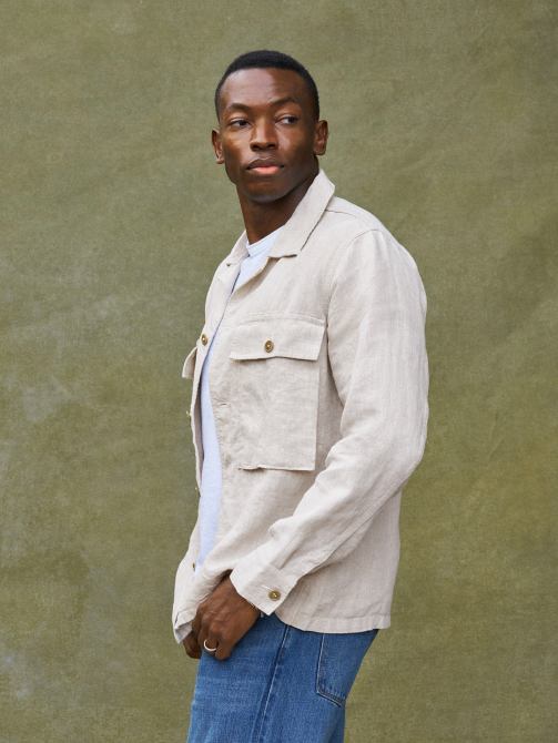 Buck Mason Loomed Linen Fatigue Shirt