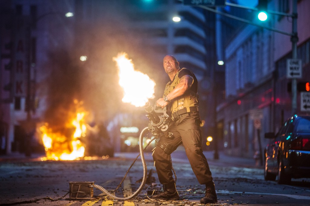 Dwayne Johnson in Furious 7, 2015.