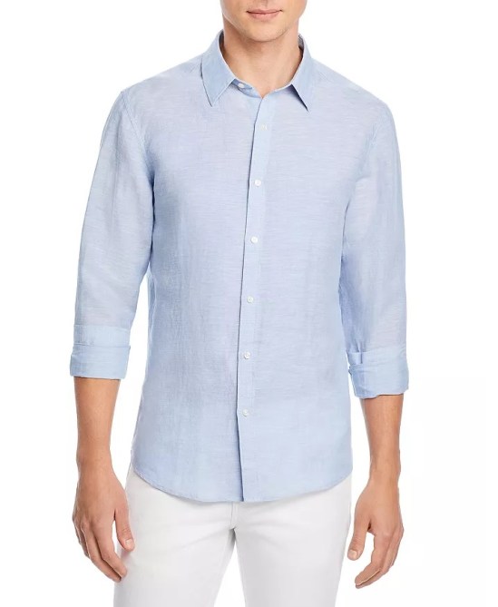 Michael Kors Slim Fit Linen Buttondown