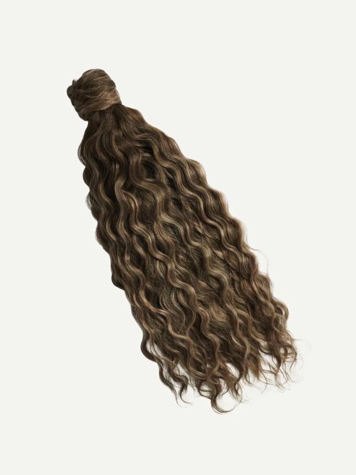 Luxy 16" Neutral Brown Balayage Curly Ponytail