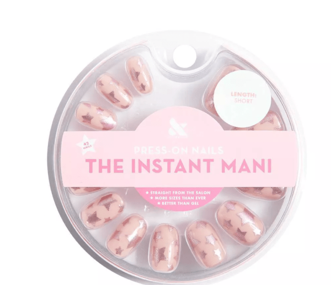 Olive & June Press On Fake Nails - Short Round Sundance Super Stars