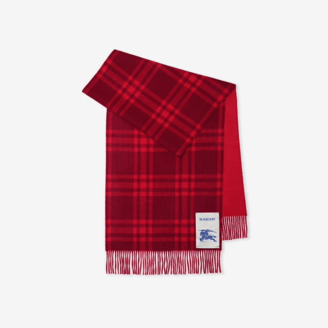 Burberry Check Cashmere Reversible Scarf