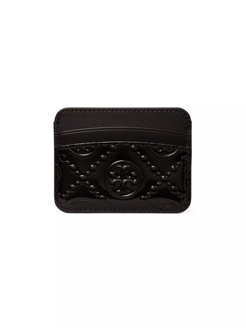 Tory Burch T Monogram Embossed Patent Leather Card Case