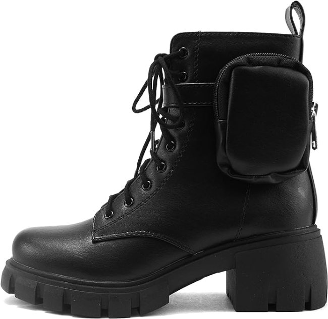 Prada Combat Boots Lookalikes: Soda Breach Combat Bootie With Side Zipper & Pouch