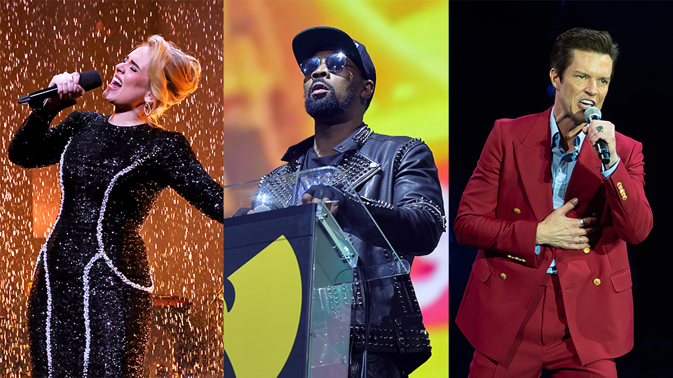 Adele, RZA of Wu Tang Clan, and Brandon Flowers of The Killers