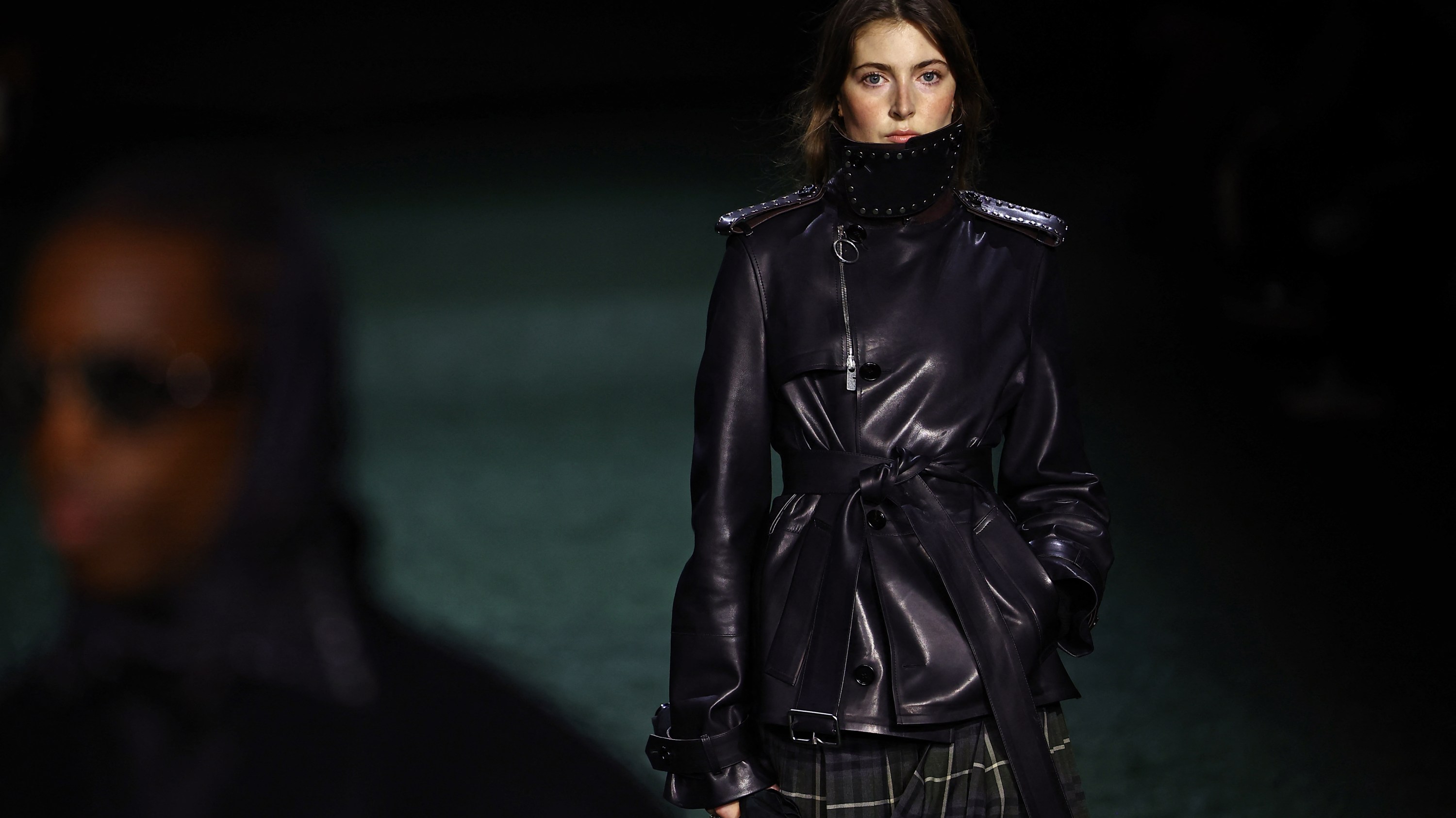 Model Maya Wigram, daughter of Phoebe Philo, walks the runway for Burberry's Autumn/Winter 2024 collection at London Fashion Week in London on February 19, 2024.