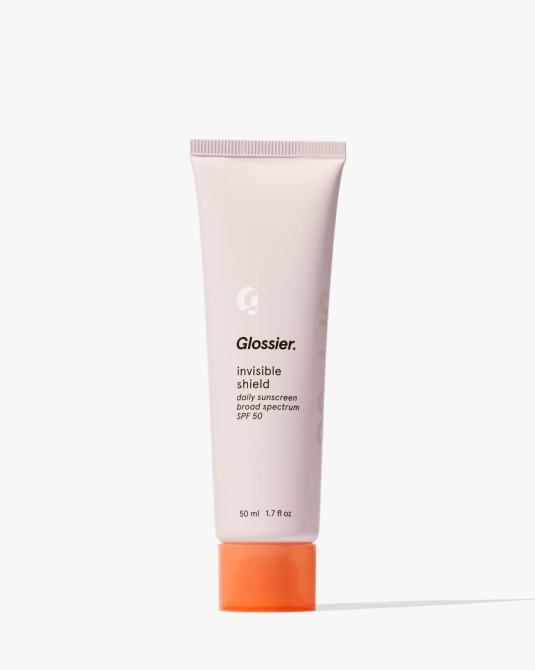 A tube of the Glossier Invisible Shield SPF50