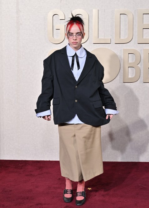 Billie Eilish at the 81st Annual Golden Globes in Beverly Hills.