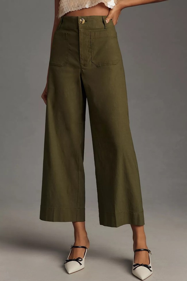 The Colette Cropped Wide-Leg Pants by Maeve