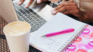Woman working outside