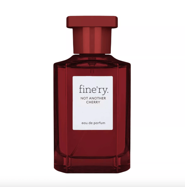 Fine'ry Not Another Cherry Fragrance Perfume in a dark red bottle