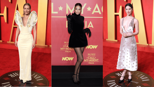 Celebs wearing velvet dresses at red carpets for Spring 2024.
